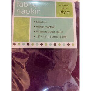 4 Burgundy Textured Polyester Napkins 18"x18" Wrinkle Resistant Linen Look New